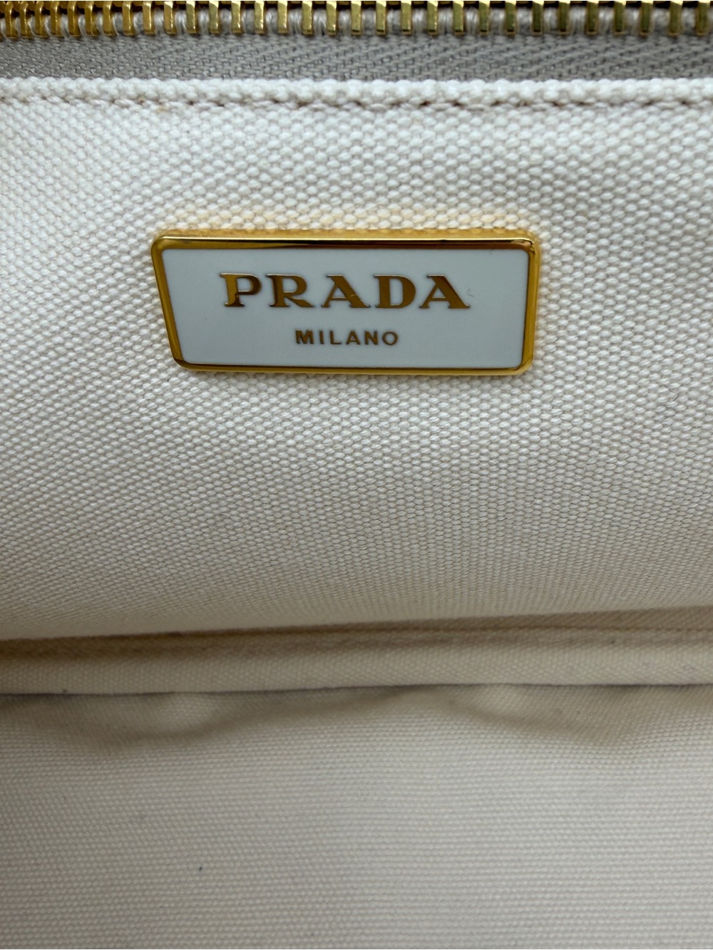 Authentic Prada Canapa Azulejos Large Canvas Tote bag - Picture 9 of 16